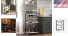 Stylish 3-tier Wine Serving Cart With Glass Holder - Marble White Design