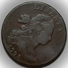 1798 Draped Bust Large Cent - 2nd Hair Style  s-186  - Scratches - Us 1c Coin