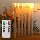 12pcs Flickering Flameless Taper Candles Light With Remote Control Timer Dimmer