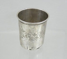 Antique French Silver Kiddush Cup Judaica Goblet Beaker Sterling  as Is  Dented