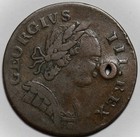 1787 Machin s Mills Halfpenny - Vlack 21-ii-87d - Holed - Copper Colonial Coin