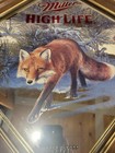 Miller High Life Beer Diamond Wildlife Series Mirror Sign-fox-   sly   