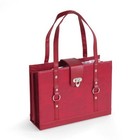 Texture Faux Leather File Organizer Tote -  red  Burgundy Red
