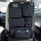 Tactical Car Organizer Seat Back Panel With 5 Molle Pouches Universal Vehicle