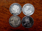 Canada Genuine Four Different  5 Cent Silver Coins  13 R2