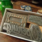 3 American-made Antique Letterpress Printing Blocks     Metal Stamp