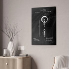 Thomas Edison Electric Lamp Patent Wall Art Black Canvas Poster