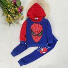 2pcs Boys Fall Outfits  Hoodie  Spider  Man Sweatshirt   Pants Clothes Set