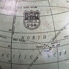 1930 s Vintage J  Chein   Co  World Globe Rotating Metal tin Globe And Base