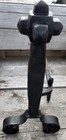 Vintage Wrought Iron Geometric Fireplace Andirons