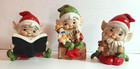 Set 3 Vintag Homco  Interiors Christmas Elf Toy Makers Ceramic Pixie Gnome 5406