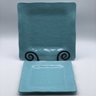 Tommy Bahama Square Melamine Teal  Dinner And Salad Plate Set