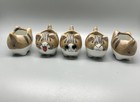 Mini Cute Cat Cartoon Ceramic Succulent Pots Planters Drainage Hole - Set Of 5