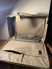 Vintage 80s Leisure Luggage Tapestry Floral Tan Leather Trim Suitcase Bag 21 