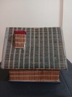 Vintage Wicker Straw House Shaped Sewing Basket W satin Lining Made Japan Rare