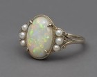 Natural Fire Opal     Handmade Silver Ring     Elegant Gift For Her