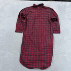 Disney Store M Nightgown Vintage 90s Red green Plaid Mickey Mouse Flannel