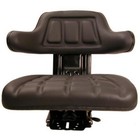 Black Universal Tractor Seat With Full Suspension And Adjustable Angle Base