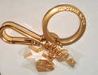 Michael Kors Gold-tone Key Chain Heart  White Star  Key  New