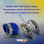 2  90 Degree Elbow Coupler Silicone Hose Turbo intake Piping   T-bolt Clamps