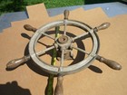 Wilcox Crittenden Co  Boat Ship Wheel Helm 20  Wood   Cast Metal  Vtg 40s  50s