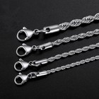 Low Price Width 3mm 316l Stainless Steel Twisted Rope Chain Necklace Men And Wom