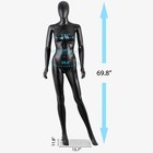 Black Adjustable Female Mannequin Faceless Plastic Full Body Dress Form Base 70 