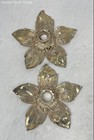Set Of 2 Pcs F b  Rogers Silver-plated Flower Shaped Decorative Candle Holders