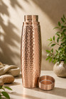 Crown Hammered Pure Copper Water Bottle 1000ml   Ayurvedic  Benefit Copper Flask