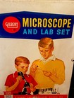 Vintage C 1960 A c gilbert Co  Microscope And Lab Set Metal Case Only Display 