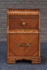 Art Deco Walnut Waterfall Nightstand End Table