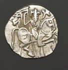 I14-64     Shahi Kings  Silver Drachm   samanta Deva  Bull   Horseman