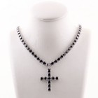 Black Cross Pendant Tennis Chain Necklace Iced Out Gothic Jewelry For Men Gift