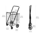 Costway Heavy Duty Folding Double Basket Utility Shopping Cart - Black   