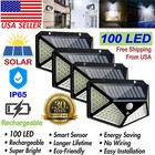 1-4pack 100led Solar Power Motion Sensor Wall Light Outdoor Garden Security Lamp