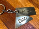 Vintage Advertising Esso Plus Gas   Oil Brass Tags Keychain Antique Original