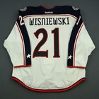 2014-15 James Wisniewski Columbus Blue Jackets Game Used Worn Nhl Hockey Jersey