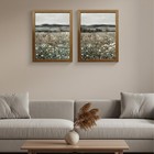 Vintage Landscape Framed Canvas Wall Art Set Of 2  Meadow Flowers Prairie Pai   