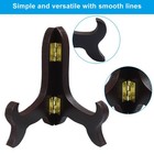 Rierdge 4  Easel Plate Holder Wooden Display Stand  Brown  2 4 Inch  Black
