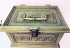 Vintage Max Klein Sewing Box Green Plastic Grandma Core Needles Threads  12 
