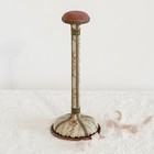 Antique Floral Fabric French Hat Stand Or 1900s Wig Stand Gorgeous