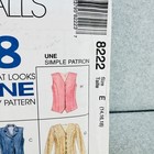 Mccalls 8222 Fitted Tops Button Front V Neck Misses Size 14-18 Pattern Easy