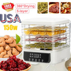 5-tray Food Dehydrator Machine Adjustable Portable Countertop Fruit Drying New