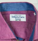 Umberto Carro Positano Linen Short Sleeve Shirt Men   s 17 5 44 Large Pink