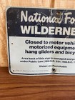 Vintage Usfs Us Forest Forestry Service    national Forest Wilderness    Metal Sign
