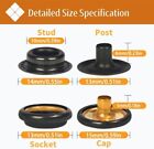 100 Sets Snap Buttons heavy Duty Snap Fasteners Kit 15mm Metal Snaps Canvas