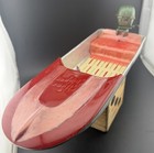 1950s Reeves Silver Skipper Aluminum Toy Boat K o Johnson 25 Outboard Nonworking