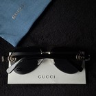 Gucci Gg 1220s Black   Gold Aviator Sunglasses - Ships Today 