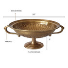 Indian Vintage Solid Brass Fluted Pedestal Bowl With Handles  weddings decor 