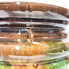 Vintage Drip Glaze Pottery Planter Jardiniere Green Brown Mid Century Usa -as Is